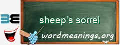 WordMeaning blackboard for sheep's sorrel